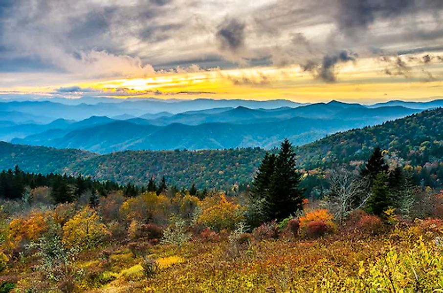 Papermoon Fototapete »Herbst Sonnenuntergang Cowee Mountain« günstig online kaufen