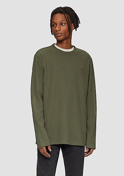 QS Langarmshirt T-Shirt Longsleeve mit Rippstruktur günstig online kaufen