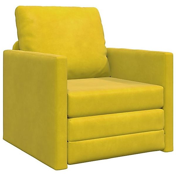 vidaXL Sofa Boden-Sofabett 2-in-1 Dunkelgelb 74x77x81 cm Samt, 1 Teile günstig online kaufen