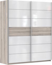 FORTE Schwebetürenschrank "Rondino" mit weißen Hochglanz-Absetzungen günstig online kaufen