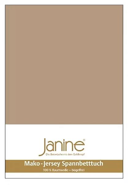 Janine Spannbetttuch Mako-Feinjersey 5007 nougat Größe:  200x200 cm günstig online kaufen