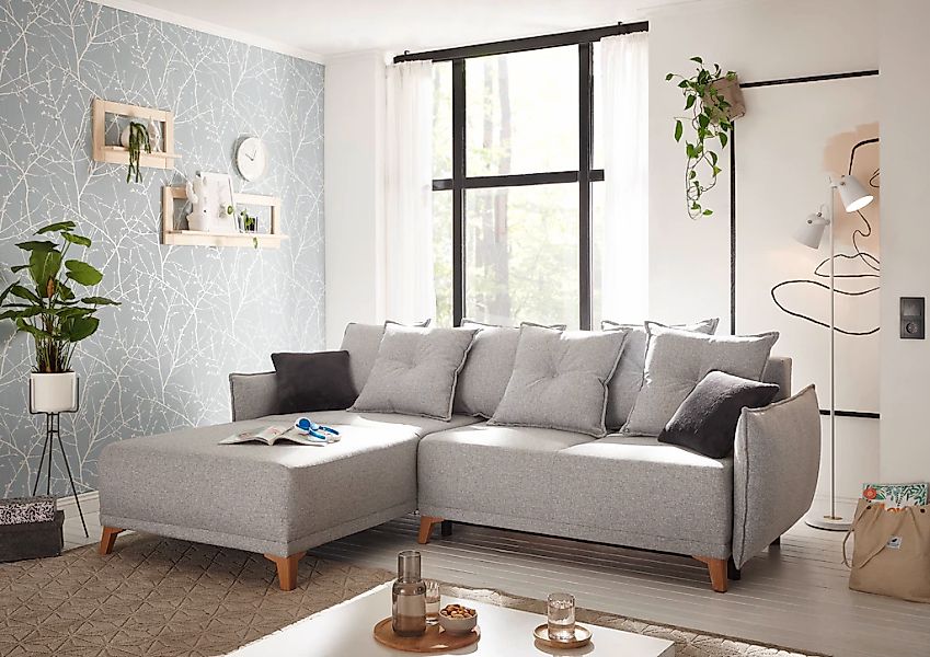 ED EXCITING DESIGN Ecksofa "Pamplona L-Form", mit Bettfunktion, Bettkasten günstig online kaufen