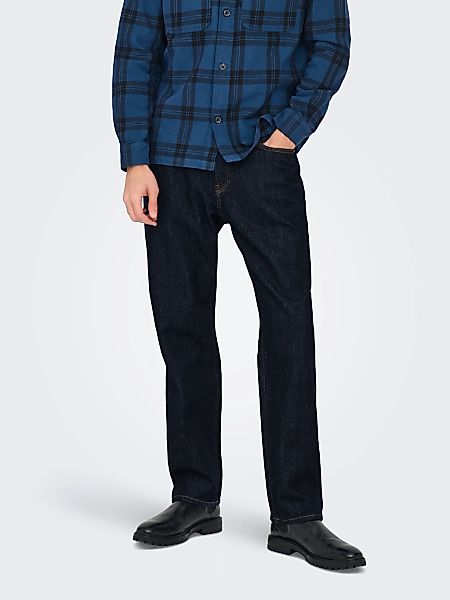 ONLY & SONS Regular-fit-Jeans "ONSEDGE STRAIGHT BROMO 0017 DOT DNM NOOS" günstig online kaufen