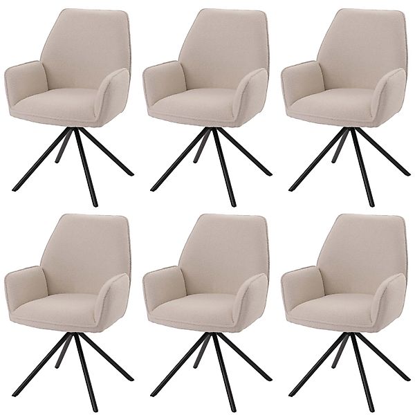 MCW Esszimmerstuhl G67 Boucle 6er-Set Creme günstig online kaufen