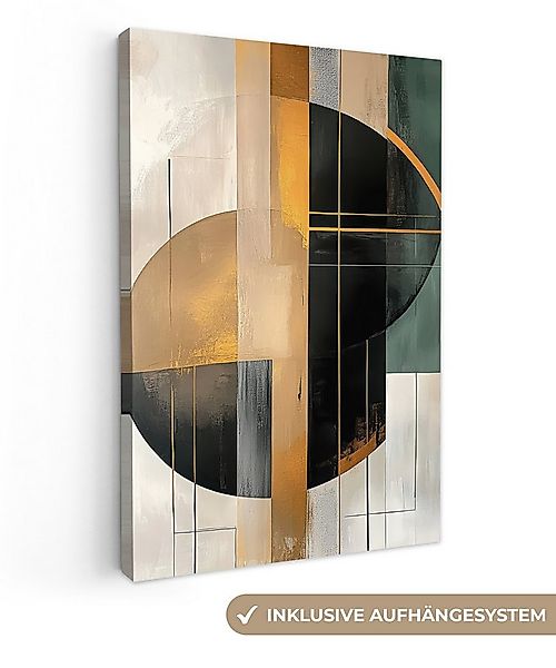 OneMillionCanvasses® Leinwandbild Abstrakt - Gold - Bronze - Grün - Formen günstig online kaufen