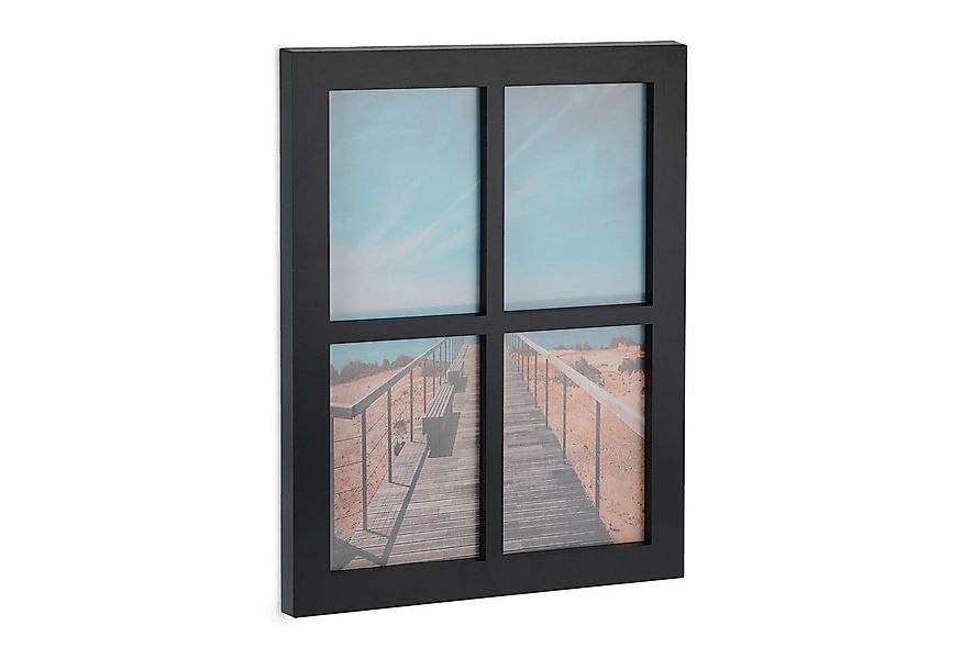 relaxdays Bilderrahmen Collage Bilderrahmen 4 Bilder Collage, schwarz günstig online kaufen