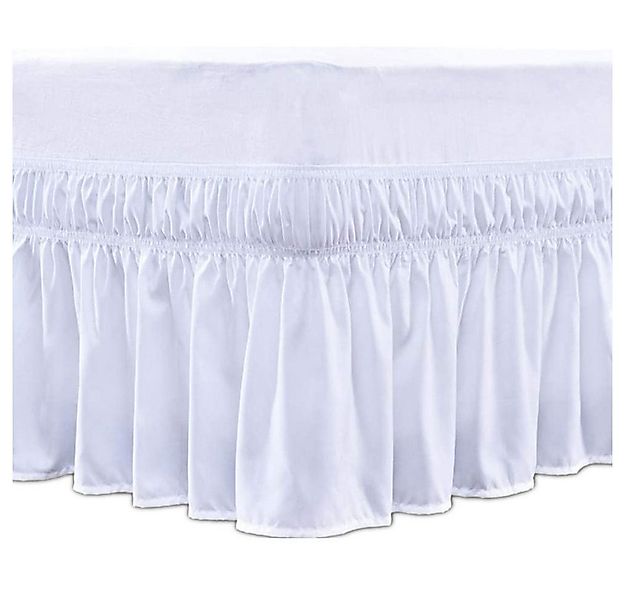 FELIXLEO Bettwäsche Bettrock weiße elastisches Staub Rüsche bauschiger 135* günstig online kaufen