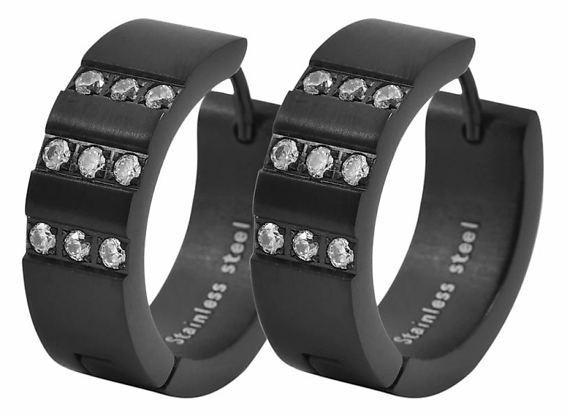 Adelia´s Klappcreolen "Damen Ohrringe – Klappcreole aus Edelstahl mit Stras günstig online kaufen