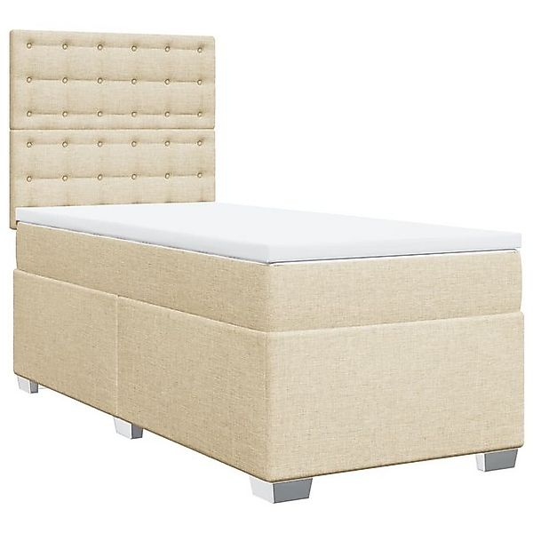 vidaXL Bett Boxspringbett mit Matratze Creme 80x200 cm Stoff günstig online kaufen