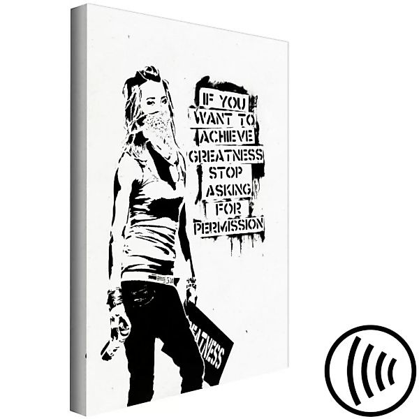 Bild auf Leinwand Girl with Graffiti (1 Part) Vertical XXL günstig online kaufen