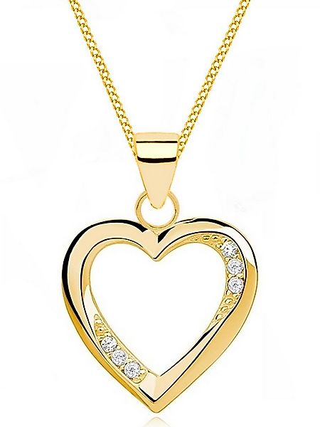 Goldene Hufeisen Herzkette Halskette Gold Herz 925 18K Gelbgold vergoldet A günstig online kaufen