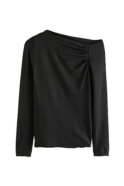 Next Langarmshirt Langärmeliger asymmetrisches Raff-Oberteil (1-tlg) günstig online kaufen