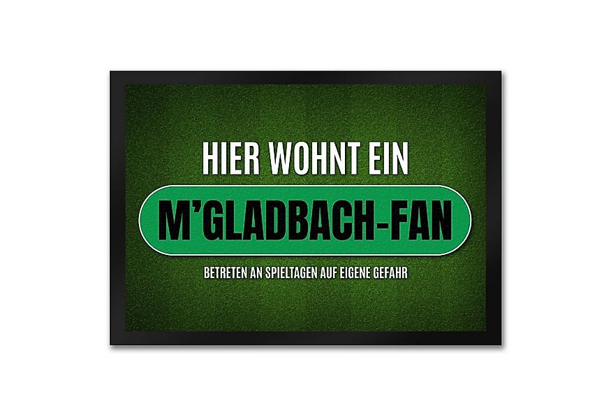 speecheese Fußmatte Hier wohnt ein M'Gladbach Fan Fußmatte mit Rasen Motiv günstig online kaufen