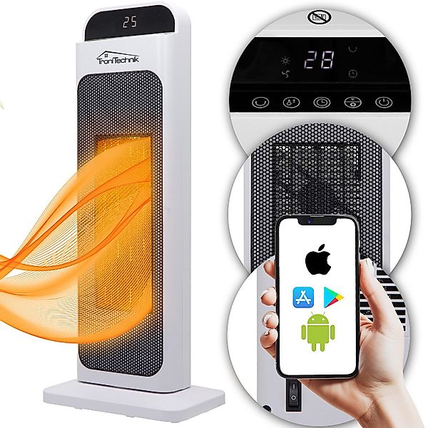 TroniTechnik Heizlüfter Turmheizer,PTC-02,Keramik-Heizelement,WIFI,Fernbedi günstig online kaufen