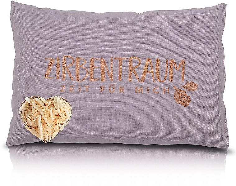 herbalind Zirbenkissen "Zirbentraum in Anthrazit/Roségold 30x20 mit Reißver günstig online kaufen