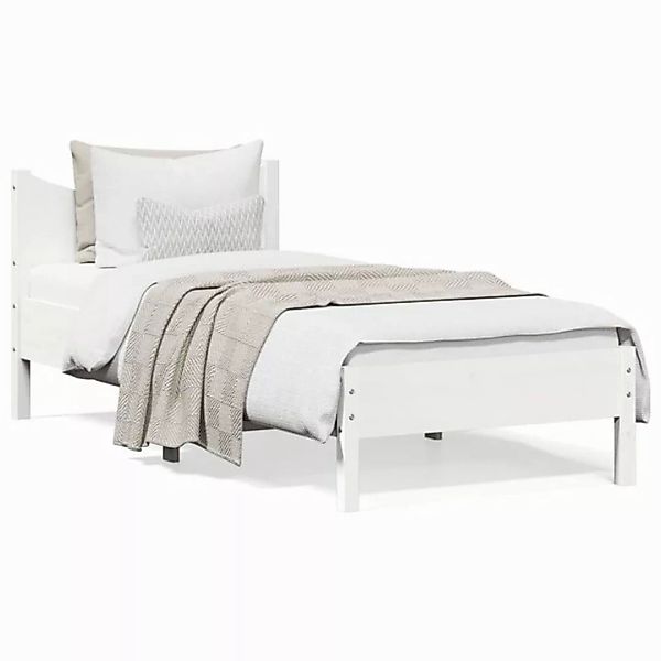 vidaXL Bett Massivholzbett ohne Matratze Weiß 75x190 cm Kiefernholz günstig online kaufen