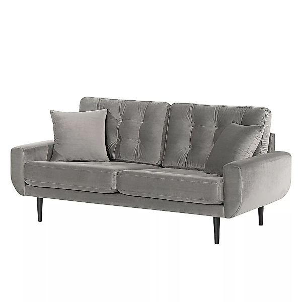 home24 Norrwood Sofa Vaise I 2,5-Sitzer Hellgrau Samt 174x83x90 cm günstig online kaufen