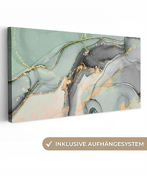 OneMillionCanvasses® Leinwandbild Panorama Gold - Marmor günstig online kaufen