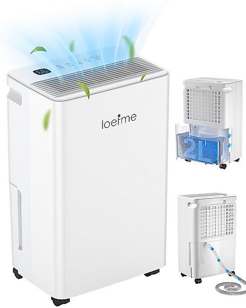 loefme Luftentfeuchter Elektrisch 12L/Tag für 125 m³ (40m) Räume, Luftentfe günstig online kaufen