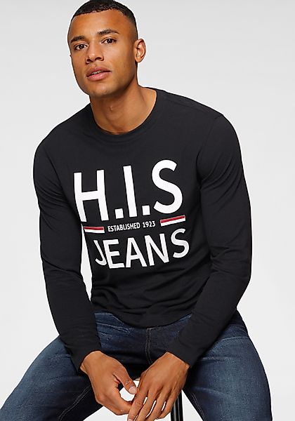 H.I.S Langarmshirt Langarm, schmaler Basic-Schnitt, bedrucktes günstig online kaufen