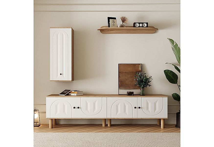 OKWISH Wohnzimmer-Set Highboard, Schränke, Wandboard, (Wohnwand, TV-Wandkom günstig online kaufen