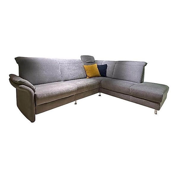 ARCO Ecksofa Ecksofa Neapel Stoff 5802 084 Quarz Hellgrau Federkern Füße günstig online kaufen