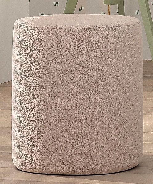 Vipack Polsterhocker "Moon, Hocker in rund, mit flauschigem Bouclé Stoff", günstig online kaufen