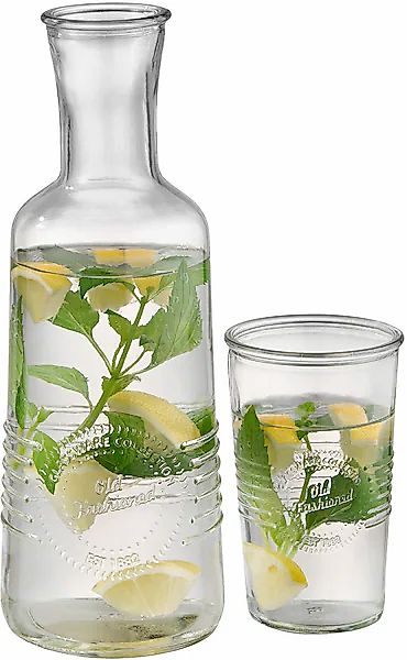 APS Karaffe »OLD FASHIONED«, (Set, 2 tlg.), Glas, 1 Liter Fassungsvermögen, günstig online kaufen