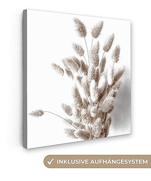 OneMillionCanvasses® Leinwandbild Pflanzen - Federn - Weiß, Fotodruck (1 St günstig online kaufen