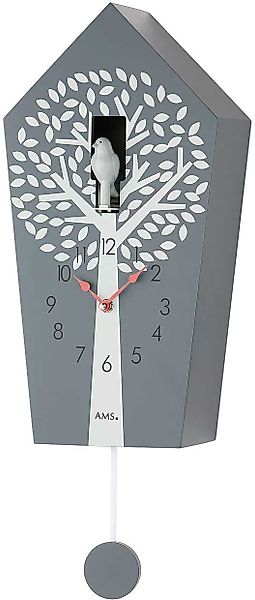 AMS Wanduhr Pendeluhr modern 2 Vögel günstig online kaufen