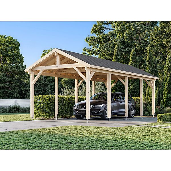 Palmako Carport Robert 315 x 732 cm Tauchgrundiert Hellbraun FSC® günstig online kaufen