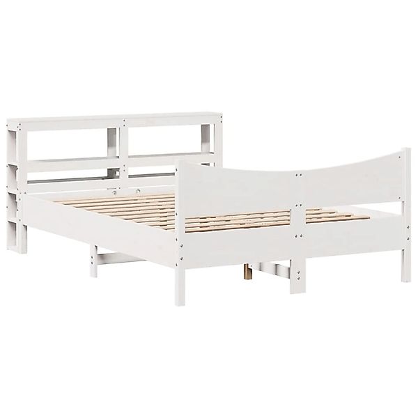 vidaXL Massivholzbett mit Kopfteil Weiß 150x200 cm Kiefer 3306301 günstig online kaufen