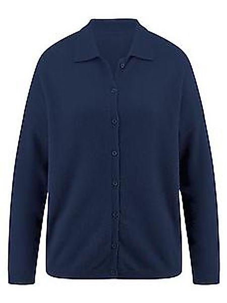Strickjacke aus 100% Kaschmir Peter Hahn blau günstig online kaufen