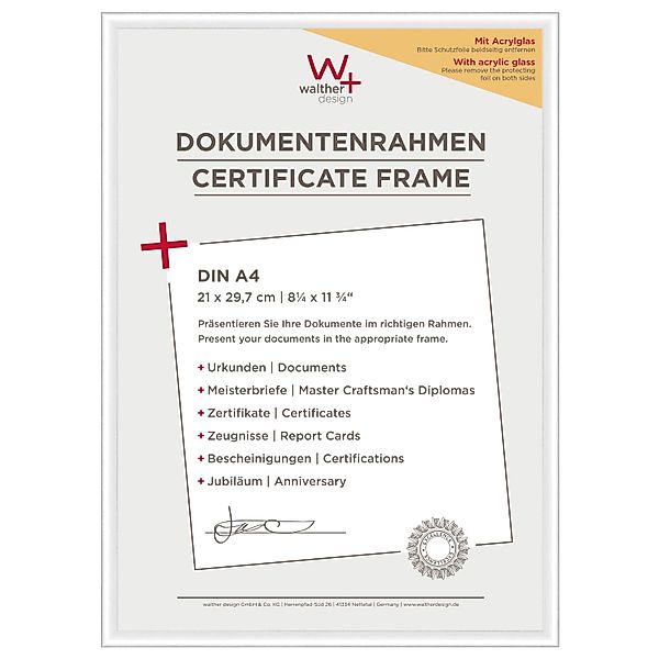 walther design New Lifestyle Kunststoff Bilderrahmen  Kunstglas 21x29,7 cm günstig online kaufen