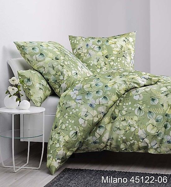 Janine Janine Mako-Satin Bettwäsche MILANO 45122 grün limone Größe:  155x22 günstig online kaufen