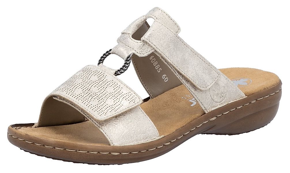 Rieker Pantolette, Sommerschuh, Strandschuh, Klettschuh mit Perforation günstig online kaufen