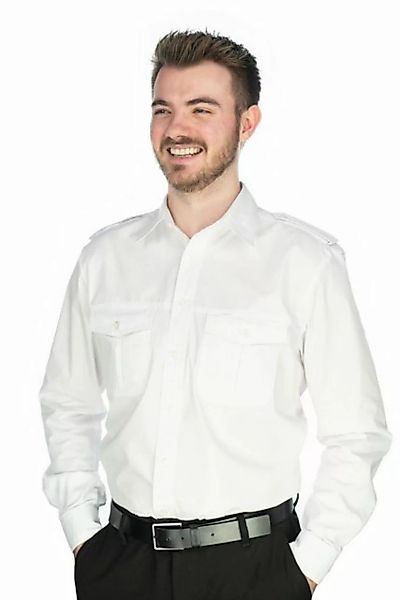 Condor Langarmhemd Koweo Herren Langarm Pilotenhemd mit abnehmbaren Schulte günstig online kaufen