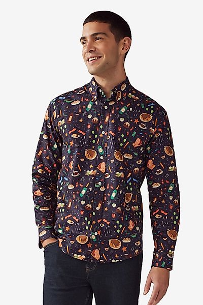 Next Langarmhemd Langarmhemd mit Weichnachts-Print aus günstig online kaufen