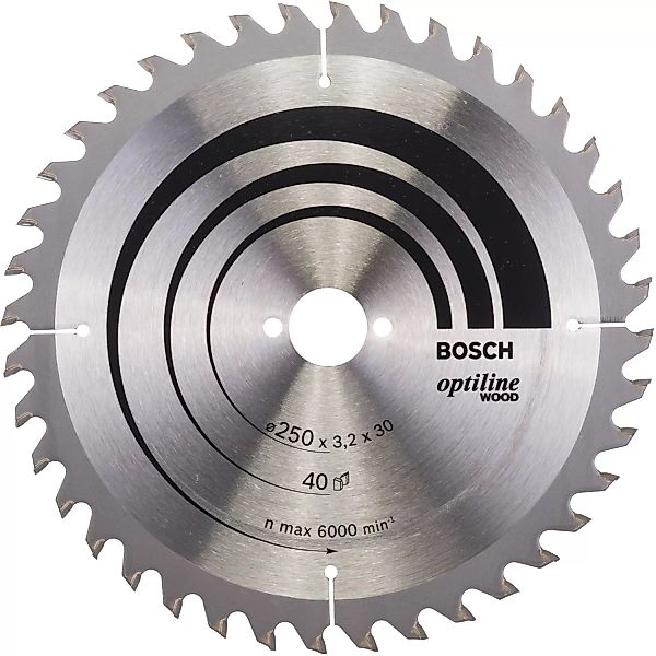Bosch Kreissägeblatt Optiline Wood für Tischkreissägen Ø 250 mm günstig online kaufen