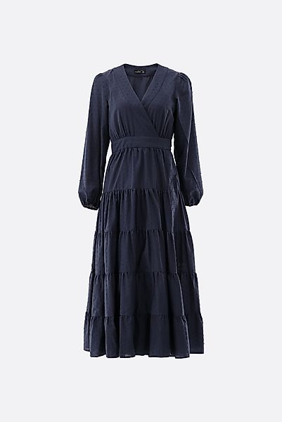 Midi-Wickelkleid mit Puffärmeln günstig online kaufen