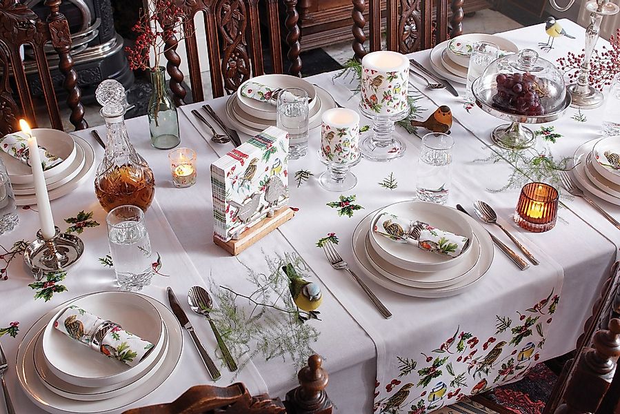 Ambiente® Geschirrtuch Birds in winter, (2-tlg., 2-teilig), Geschirrtücher günstig online kaufen