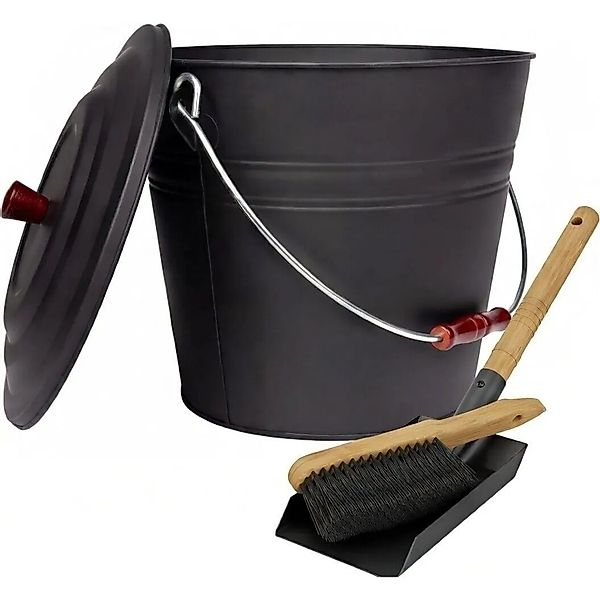 BLACK OAK Ascheeimer KATLA 15L mit Deckel, Schaufel und Handfeger – Aschebe günstig online kaufen