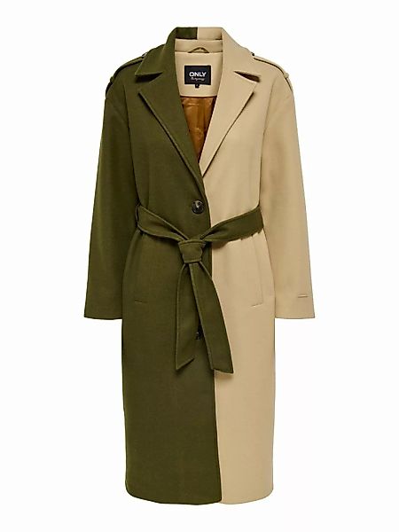 ONLY Colorblock Mantel Damen Beige günstig online kaufen