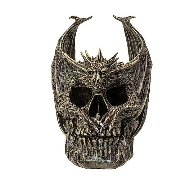 MystiCalls Dekofigur Totenkopf "Draco Dragon" Gothic Skull Drache Designer günstig online kaufen