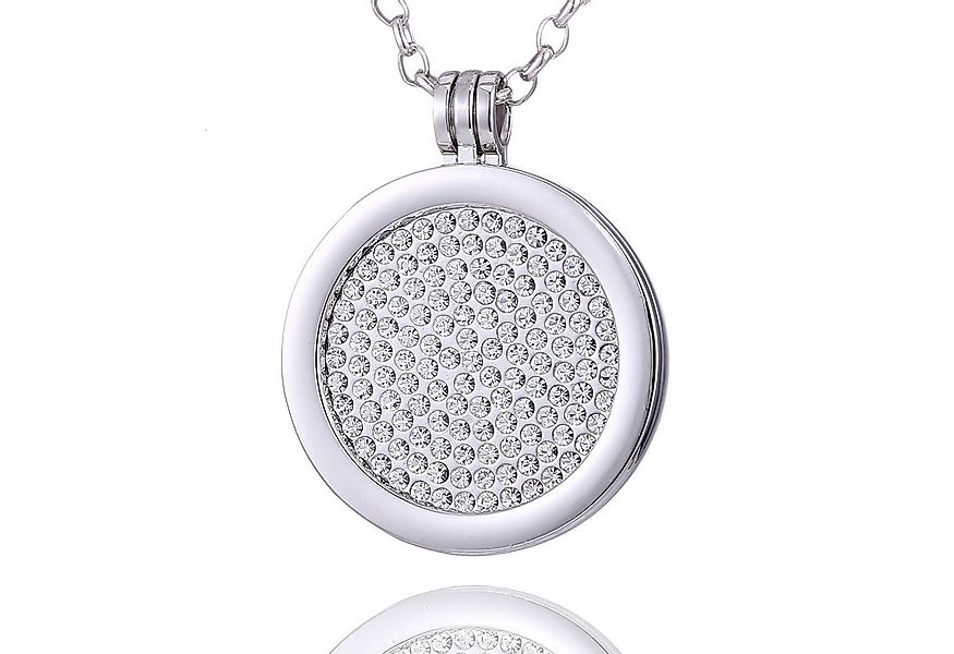Morella Kette mit Anhänger Damen Halskette 70 cm mit Coin 33 mm (2-tlg), Si günstig online kaufen