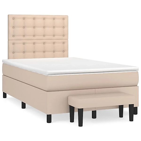 vidaXL Boxspringbett Matratze Cappuccino-Braun 120x190 cm Kunstleder 327045 günstig online kaufen