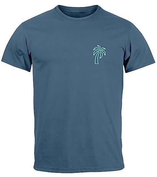 Neverless Print-Shirt Herren T-Shirt Palme Logo günstig online kaufen