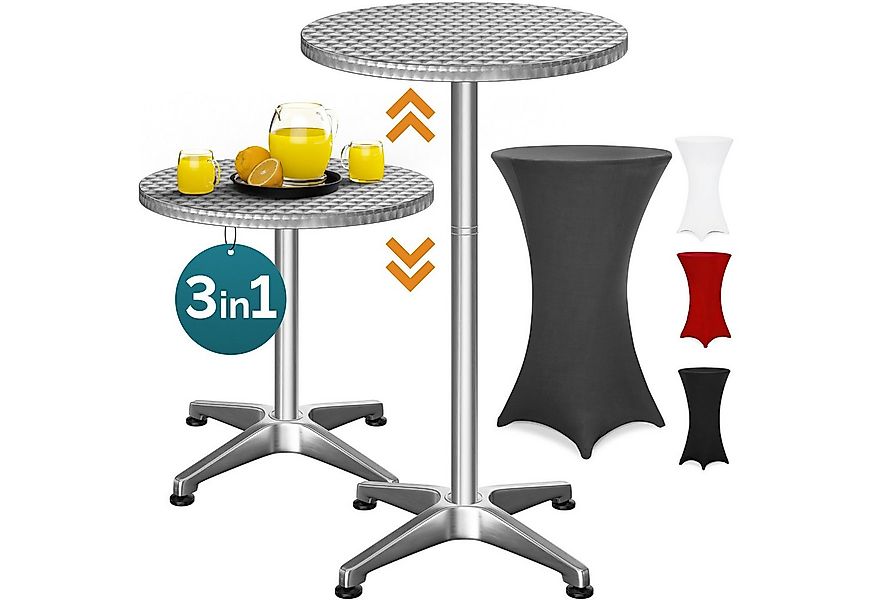 Casaria Stehtisch, mit Husse Stabil Höhenverstellbar Hoch Alu Rund Ø 60cm W günstig online kaufen