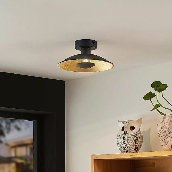 Lindby Deckenlampe Narisara, Ø 20 cm, G9, schwarz-gold günstig online kaufen