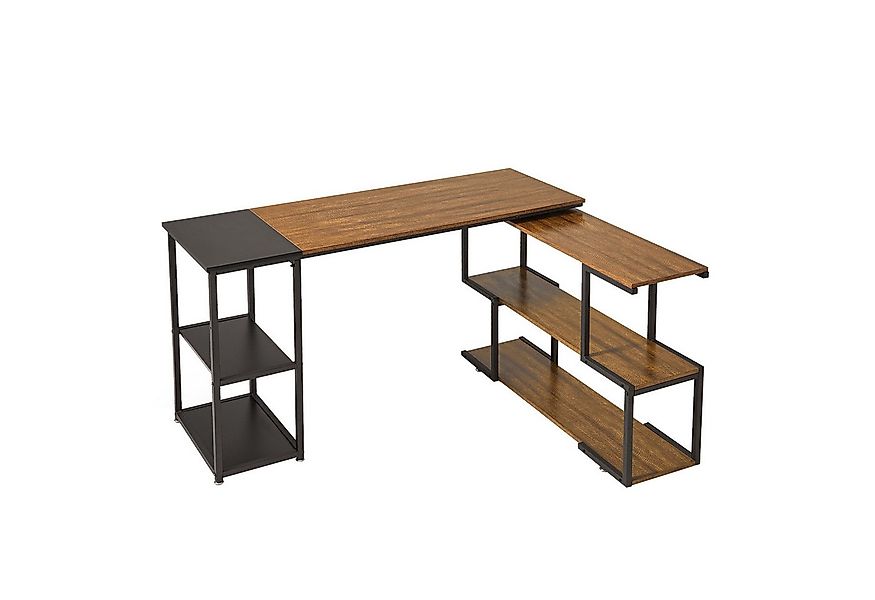 Mondeer Eckschreibtisch Computertisch, mit 360 Grad Drehbarem S-Regal, 2 Hö günstig online kaufen